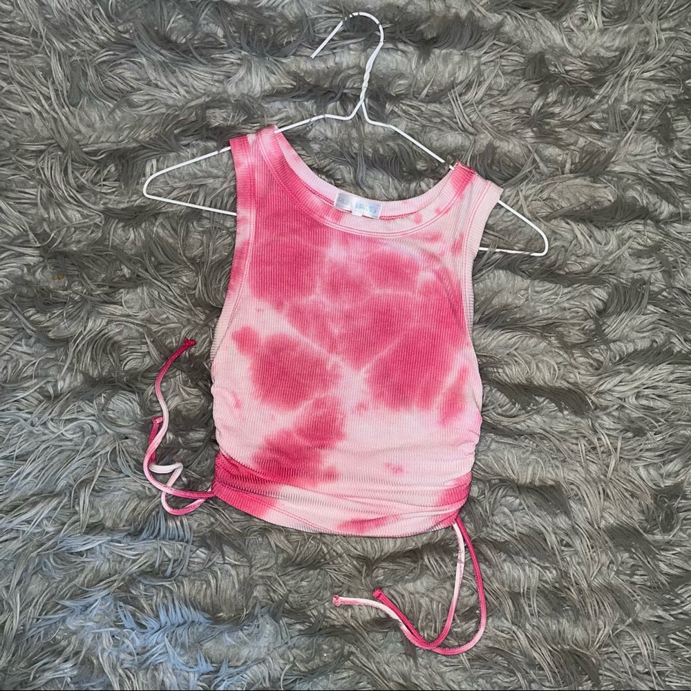 Pink Tie-Dye Ribbed top